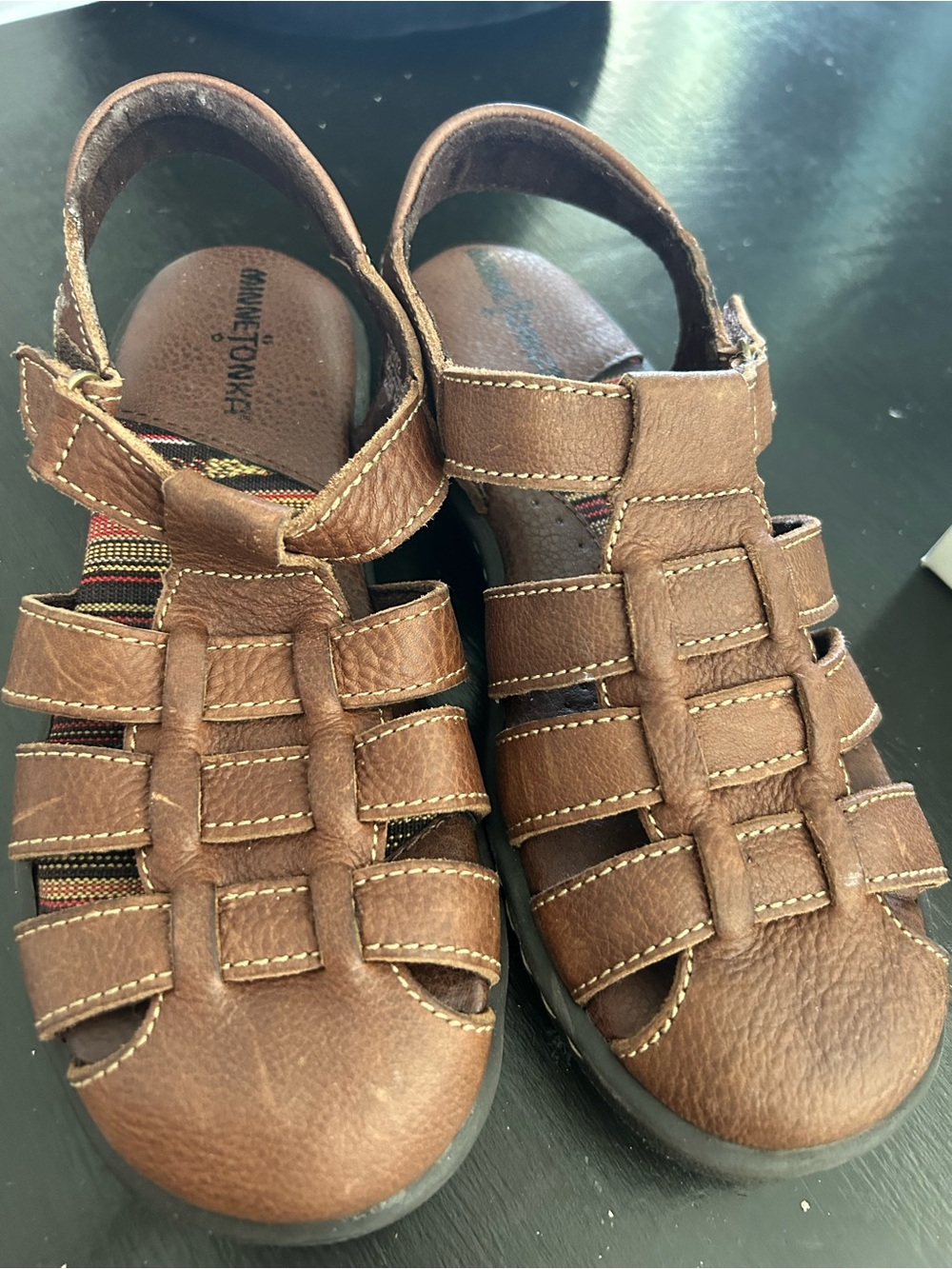 Minnetonka Women’s  Leather Fisherman Sandals
